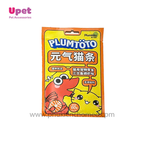 Plumtoto Miếng cá hồi và nhuyễn thể mèo 12g*5 thanh/gói