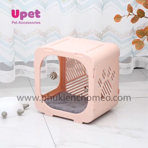 Nhà mèo chuồng mèo ổ giường nằm XDB-462 kèm đệm và đồ chơi cho bé