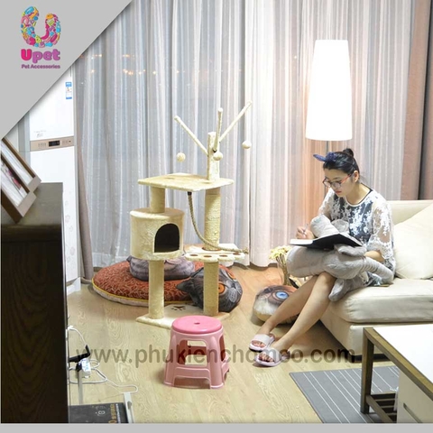 Trụ mèo 4 tầng kèm dây