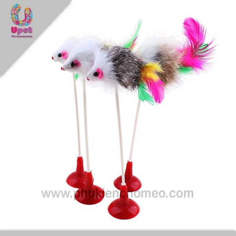 Đồ chơi mèo hình chuột đính lò xo