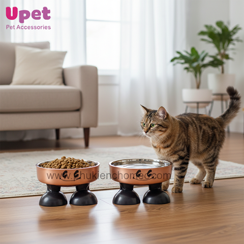 Bát cao 2 chân mặt cười + inox cw389-1