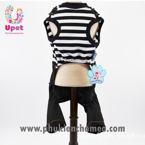 Bunny sọc bib - dải màu đen và trắng