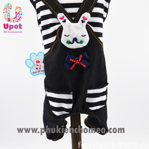 Bunny sọc bib - dải màu đen và trắng