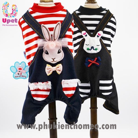 Bunny sọc bib - dải màu đen và trắng