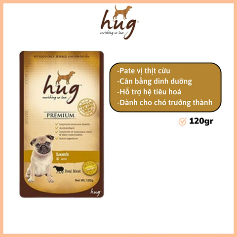 Pate Cho Chó Hug Thái Lan Thức Ăn Gói 120g