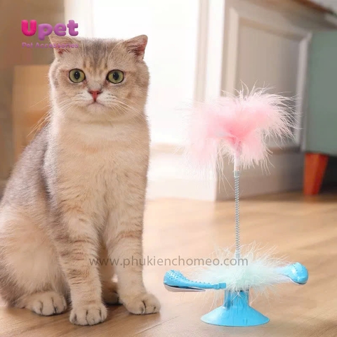 Đồ chơi mèo cối xay gió hình cá heo kèm cỏ bạc hà CC