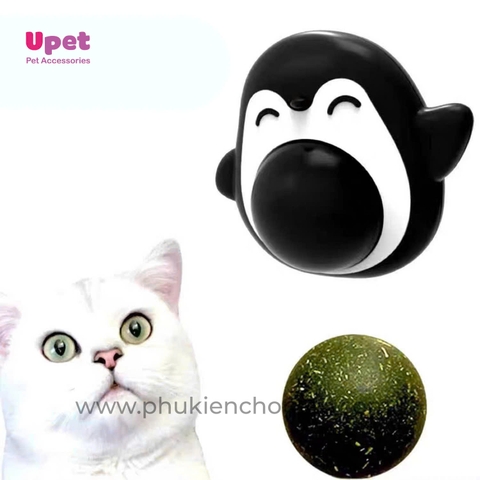 Đồ chơi cỏ catnip chim cánh cụt dán tường CC