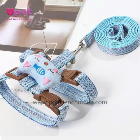 KN Dây dắt yếm 2 vòng tròn có gấu bông trên lưng 1.0CM - 1710117