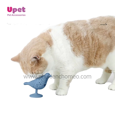 Đồ chơi dính tường hình chim kèm cỏ bạc hà CC