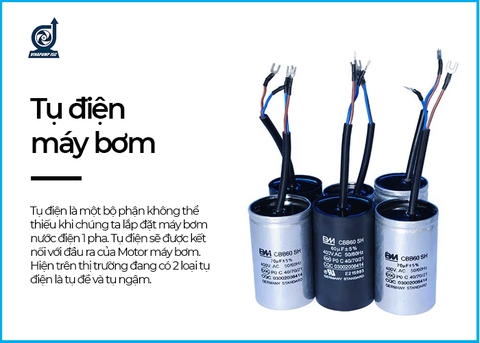 Cách đấu tụ máy bơm nước Motor 1 pha chi tiết