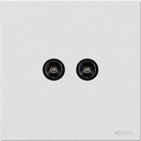 Bộ ổ cắm tv đôi Màu trắng SIRON 275119