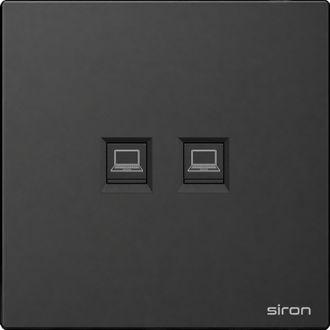 Bộ 2 ổ cắm mạng Màu đen SIRON 275228-26