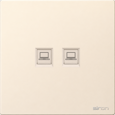 Bộ 2 ổ cắm mạng Màu sâm panh SIRON 275228-46