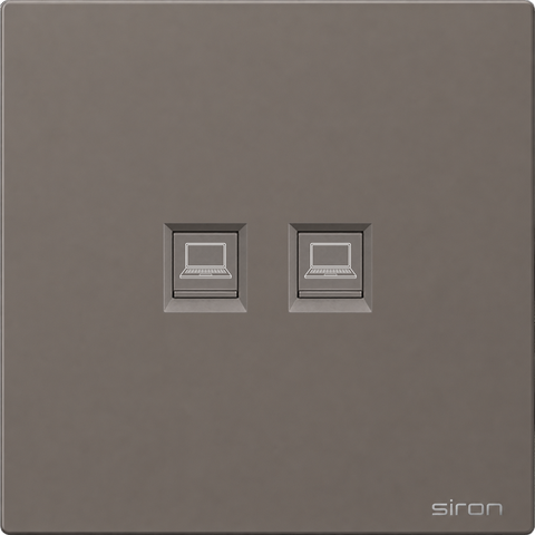 Bộ 2 ổ cắm mạng Màu ghi SIRON 275228-60