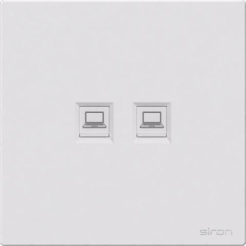 Bộ 2 ổ cắm mạng Màu trắng SIRON 275228