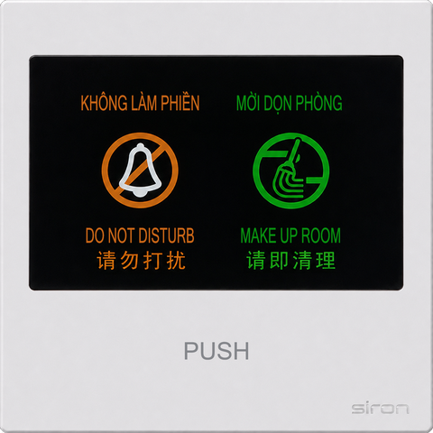 Bộ nút nhấn chuông có đèn "mời dọn phòng" và "không làm phiền" Màu trắng SIRON 27H612
