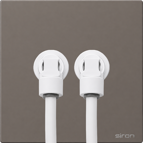 Bộ ổ cắm cấp nước máy lọc đôi Màu ghi SIRON W27002-60