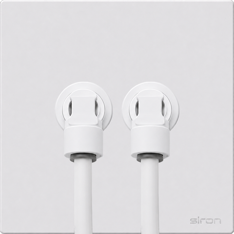 Bộ ổ cắm cấp nước máy lọc đôi Màu trắng SIRON W27002