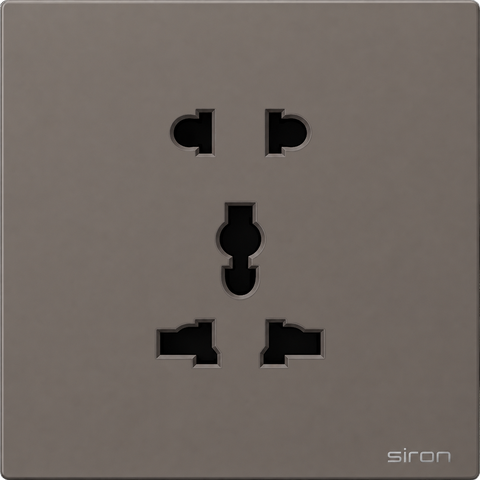 Bộ ổ cắm đa năng + 2 chấu Màu ghi SIRON 277280-60