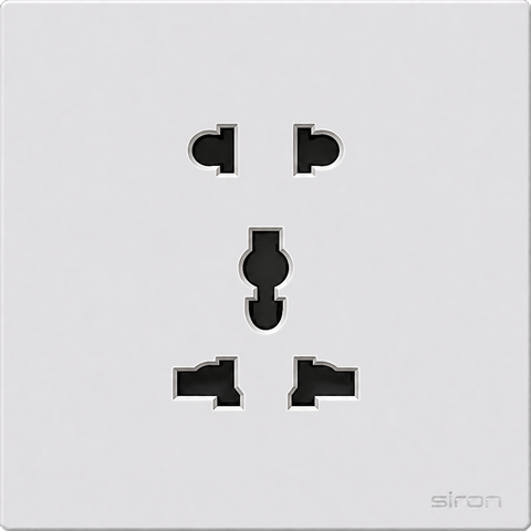 Bộ ổ cắm đa năng + 2 chấu Màu trắng SIRON 277280
