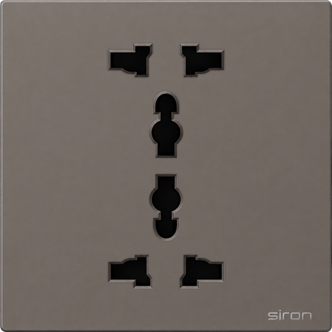 Bộ ổ cắm đa năng đôi Màu ghi SIRON 270280-60
