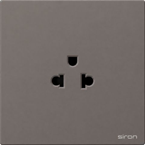 Bộ ổ cắm đơn 3 chấu âu-mỹ Màu ghi SIRON 270187-60