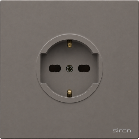 Bộ ổ cắm kiểu đức đơn Màu ghi SIRON 270135-60