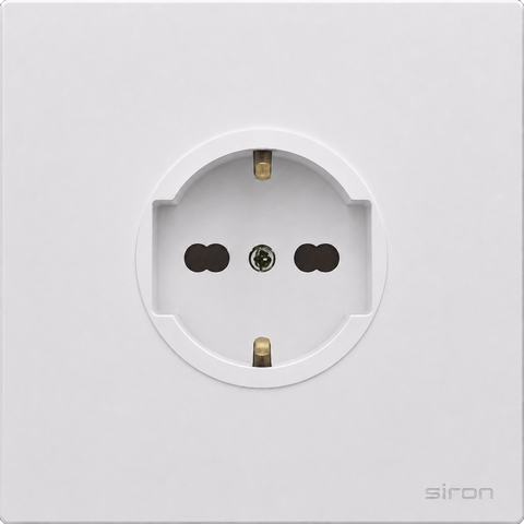 Bộ ổ cắm kiểu đức đơn Màu trắng SIRON 270135