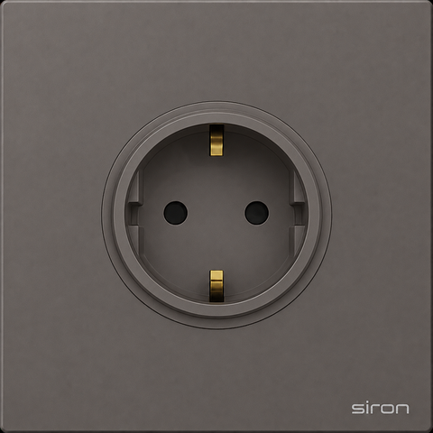 Bộ ổ cắm schuko đơn Màu ghi SIRON 270116-60