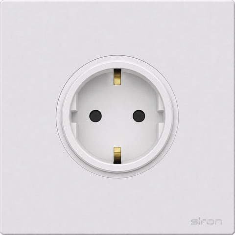 Bộ ổ cắm schuko đơn Màu trắng SIRON 270116