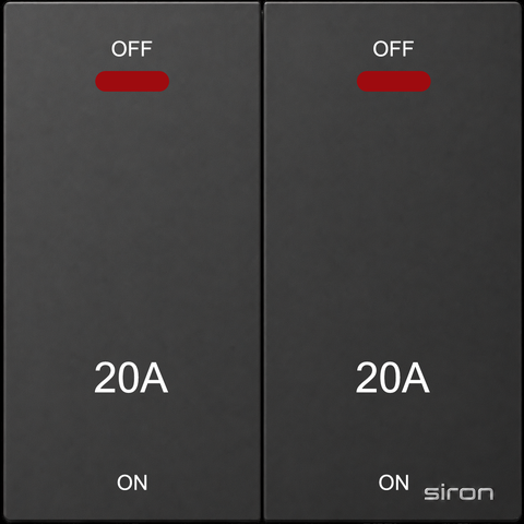 Bộ công tắc đôi 20a, 2 cực, 2 chiều Màu đen SIRON 272044-26