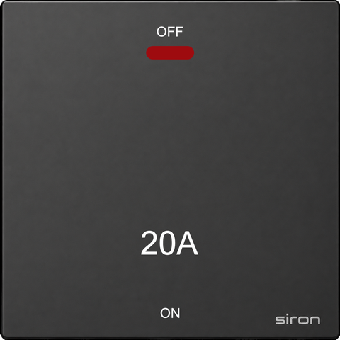 Bộ công tắc đơn 20a, 2 cực, 2 chiều Màu đen SIRON 272024-26