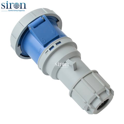 Phích cắm di động màu xanh IP67 2P+E 6h 63A 220~250V Siron P67F36-63B3