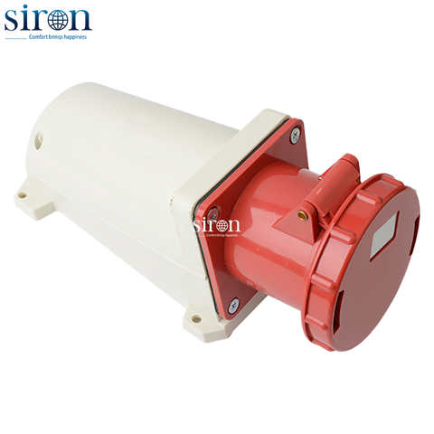 Ổ cắm công nghiệp nổi đỏ IP67 3P+E 6h 125A 380~415V Siron S67S46-125R1