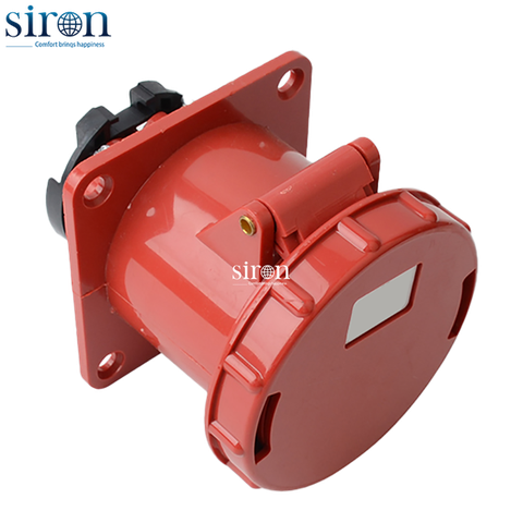 Ổ cắm âm đỏ IP67 3P+N+E 6h 63A 220~380V, 240~415V Siron S67R56-63R1