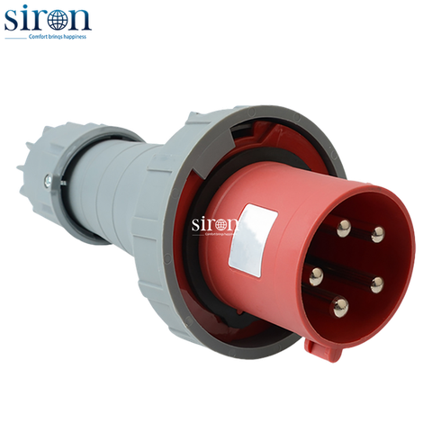 Phích cắm di động màu đỏ IP67 3P+N+E 6h 63A 220~415V Siron P67F56-63R2