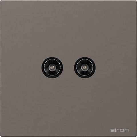 Bộ ổ cắm tv đôi Màu ghi SIRON 275119-60