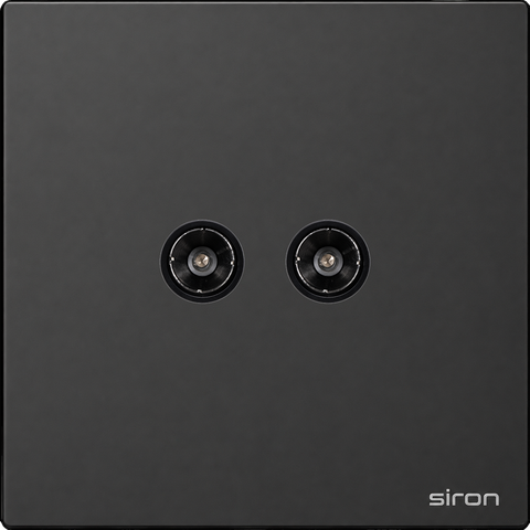 Bộ ổ cắm tv đôi Màu đen SIRON 275119-26