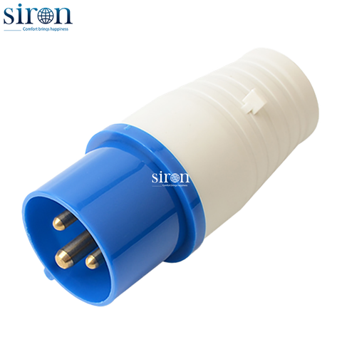Phích cắm di động màu xanh IP44 2P+E 6h 16A 220~250V Siron P44F36-16B1
