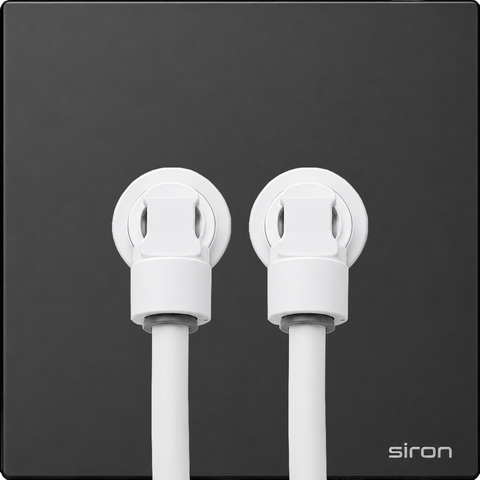Bộ ổ cắm cấp nước máy lọc đôi Màu đen SIRON W27002-26