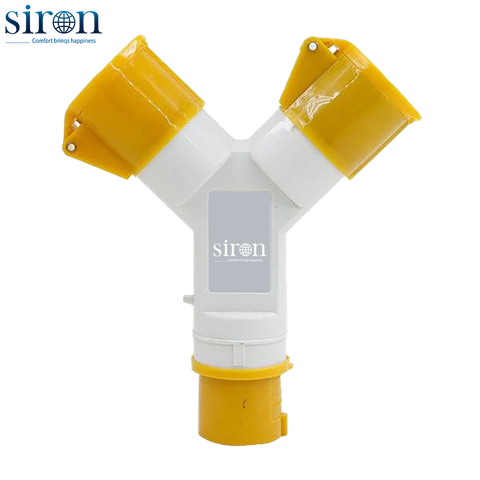 Ổ cắm nối chia ra 2 màu vàng IP44 2P+E 4h 32A 110V Siron S44C234-32Y1