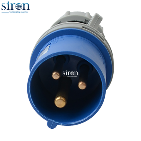 Phích cắm di động màu xanh IP44 2P+E 6h 16A 220~250V Siron P44F36-16B3