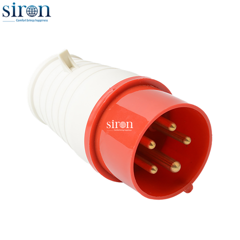 Phích cắm di động màu đỏ IP44 3P+N+E 6h 32A 220~415V Siron P44F56-32R1