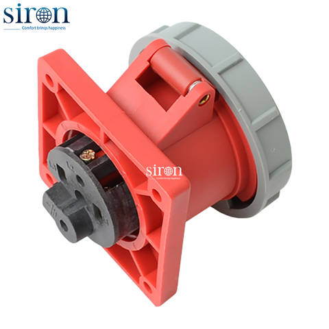 Ổ cắm công nghiệp âm đỏ IP67 3P+E 6h 32A 380~415V Siron S67R46-32R1