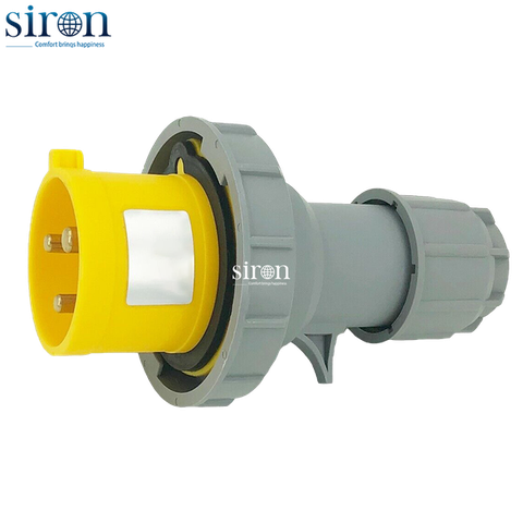 Phích cắm di động màu vàng IP67 2P+E 4h 16A 110~130V Siron P67F34-16Y1