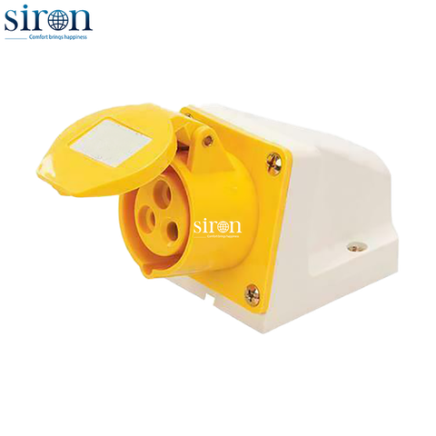 Ổ cắm lắp nổi màu vàng IP44 2P+E 4h 16A 110~130V Siron S44S34-16Y3