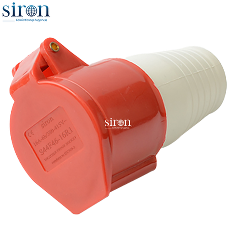 Ổ công nghiệp di động đỏ IP44 3P+E 6h 32A 380~415V Siron S44F46-32R1