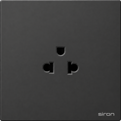 Bộ ổ cắm đơn 3 chấu âu-mỹ Màu đen SIRON 270187-26
