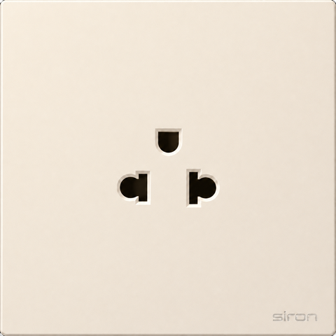 Bộ ổ cắm đơn 3 chấu âu-mỹ Màu sâm panh SIRON 270187-46