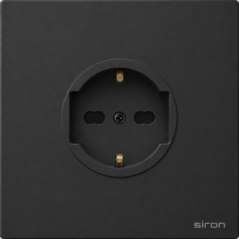 Bộ ổ cắm kiểu đức đơn Màu đen SIRON 270135-26
